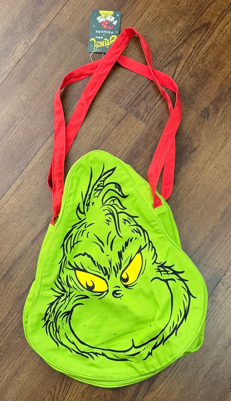 Dr. Seuss The Grinch Face Canvas Tote Bag NWT